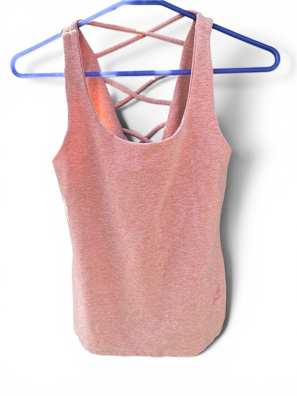 Beyond Yoga Pink Heather Strappy Back Tank